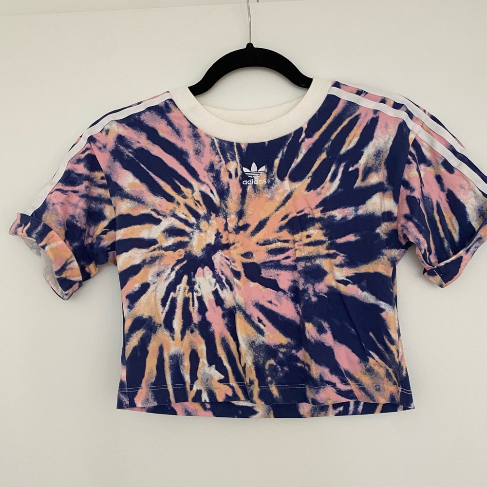 Adidas tie-dye cropped tee